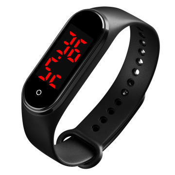 skmei 1672 silicone band body thermometer bracelet touch screen led wrist watch
